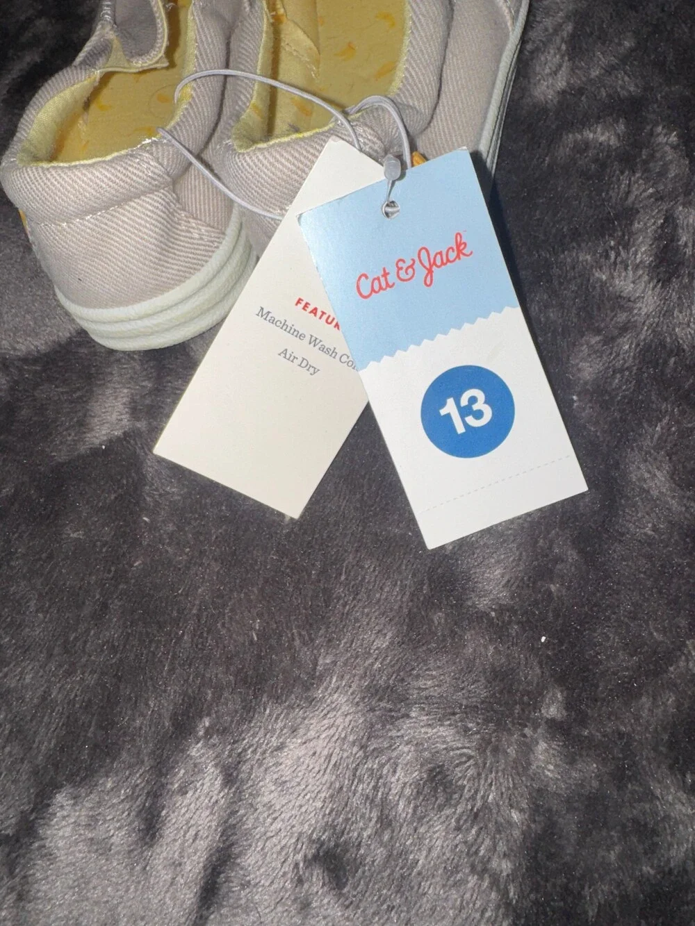 NWT Cat & Jack Size 13 Beige Slip On Shoes Toddler Casual Footwear